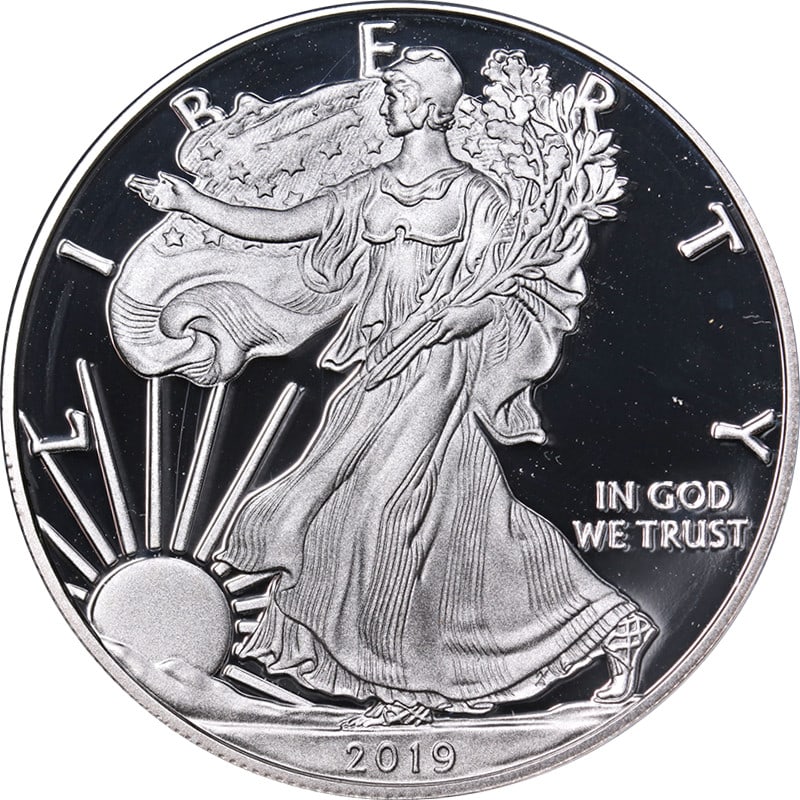 2019-W Silver American Eagle $1 NGC PF69 Ultra Cameo 1st Day of Issue: 2019-W Silver American Eagle $1 NGC PF69 Ultra Cameo 1st Day of Issue This 2019-W Silver American Eagle $1 coin is a stunning addition for any collector, certified by NGC as PF69 Ultra Cameo, showcasi