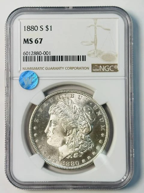 1880 S NGC MS 67 Morgan Silver Dollar Prooflike Sight White (1 of 3)