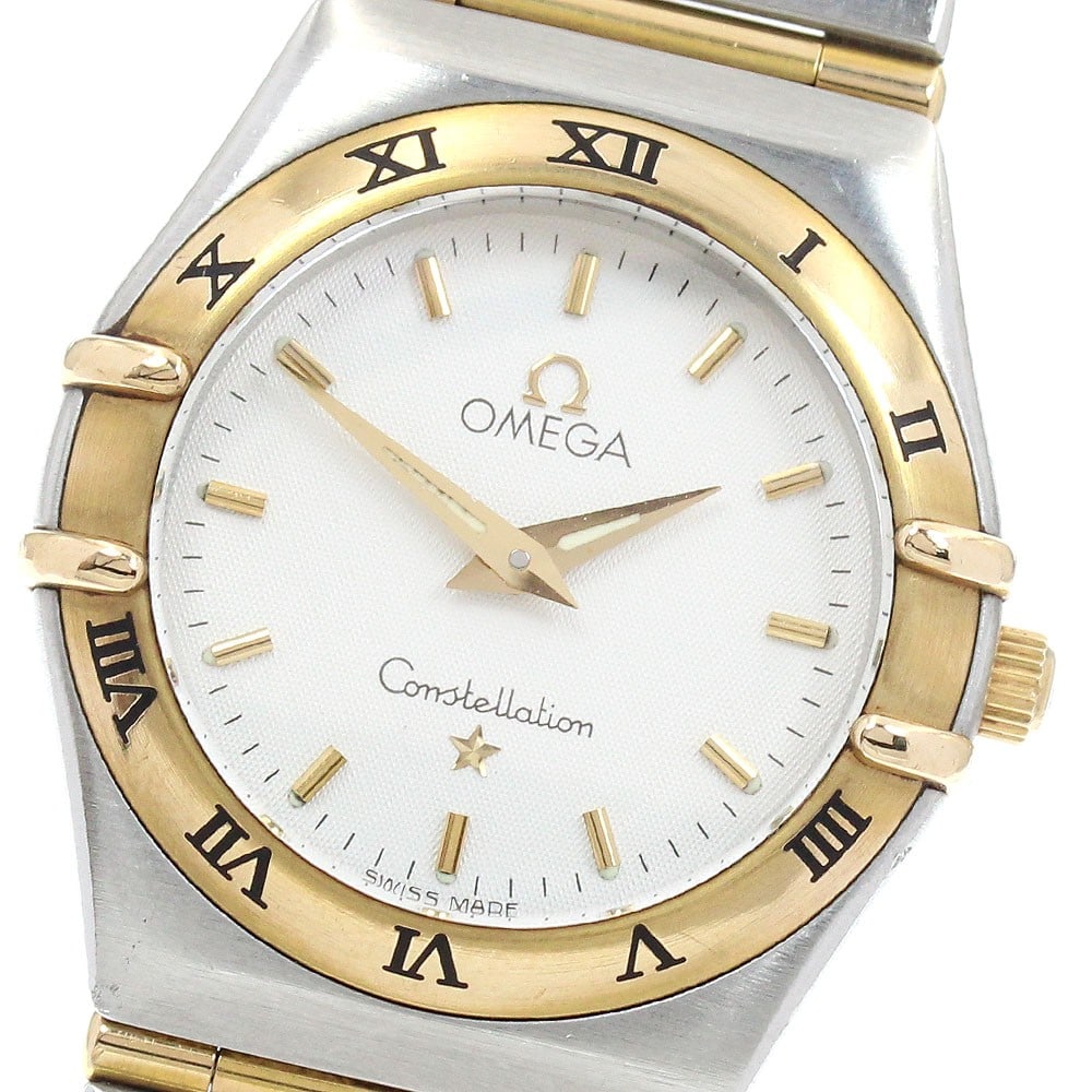 Omega Constellation Full Bar 1272.30 Ladies Quartz Wristwatch: Omega Constellation Full Bar 1272.30 Ladies Quartz Wristwatch OMEGA Constellation Full Bar quartz ladies wristwatch, model 1272.30. This pre-owned watch is made in Switzerland and features a white dia