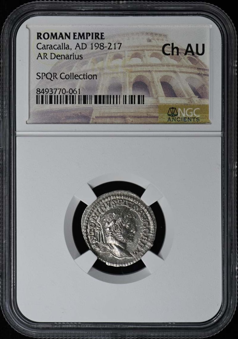 NGC AU55 Roman Empire Denarius Silver Coin Caracalla AD 198-217 (1 of 2)