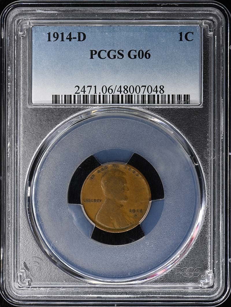 PCGS G6BN 1914-D Lincoln Cent Wheat Reverse Type 1: PCGS G6BN 1914-D Lincoln Cent Wheat Reverse Type 1 Certified 1914-D Lincoln Cent with a Type 1 Wheat Reverse. This circulated coin is graded G6BN by PCGS and is a pre-owned example from the United Sta