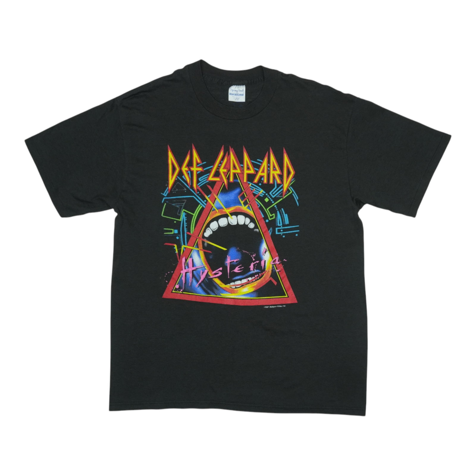 Vintage 1987 Def Leppard Hysteria Tour Black Cotton T Shirt (1 of 6)