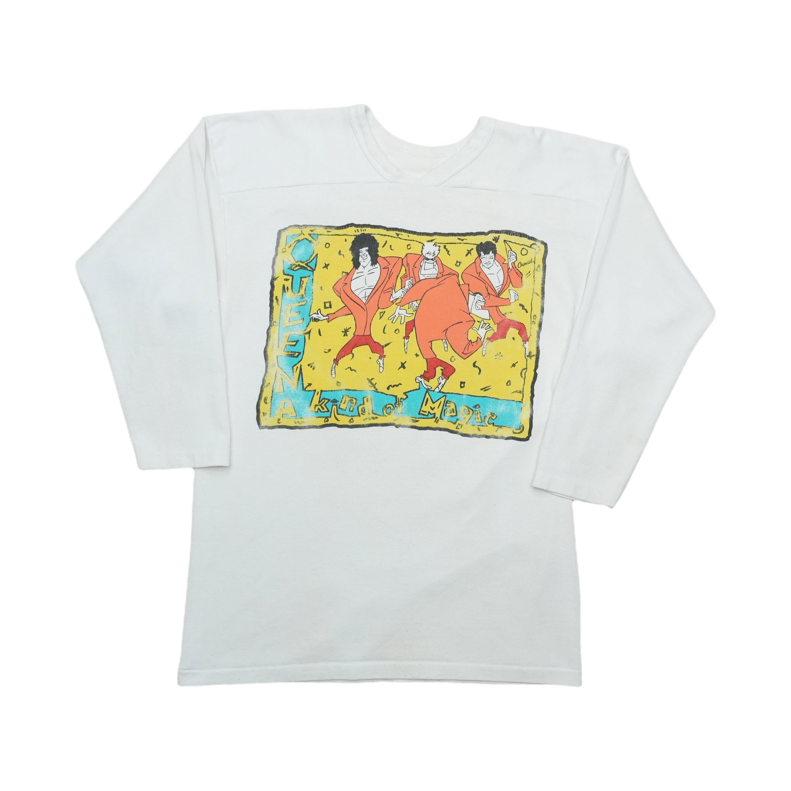 Queen A Kind of Magic 1986 White Cotton Long Sleeve Shirt (1 of 8)