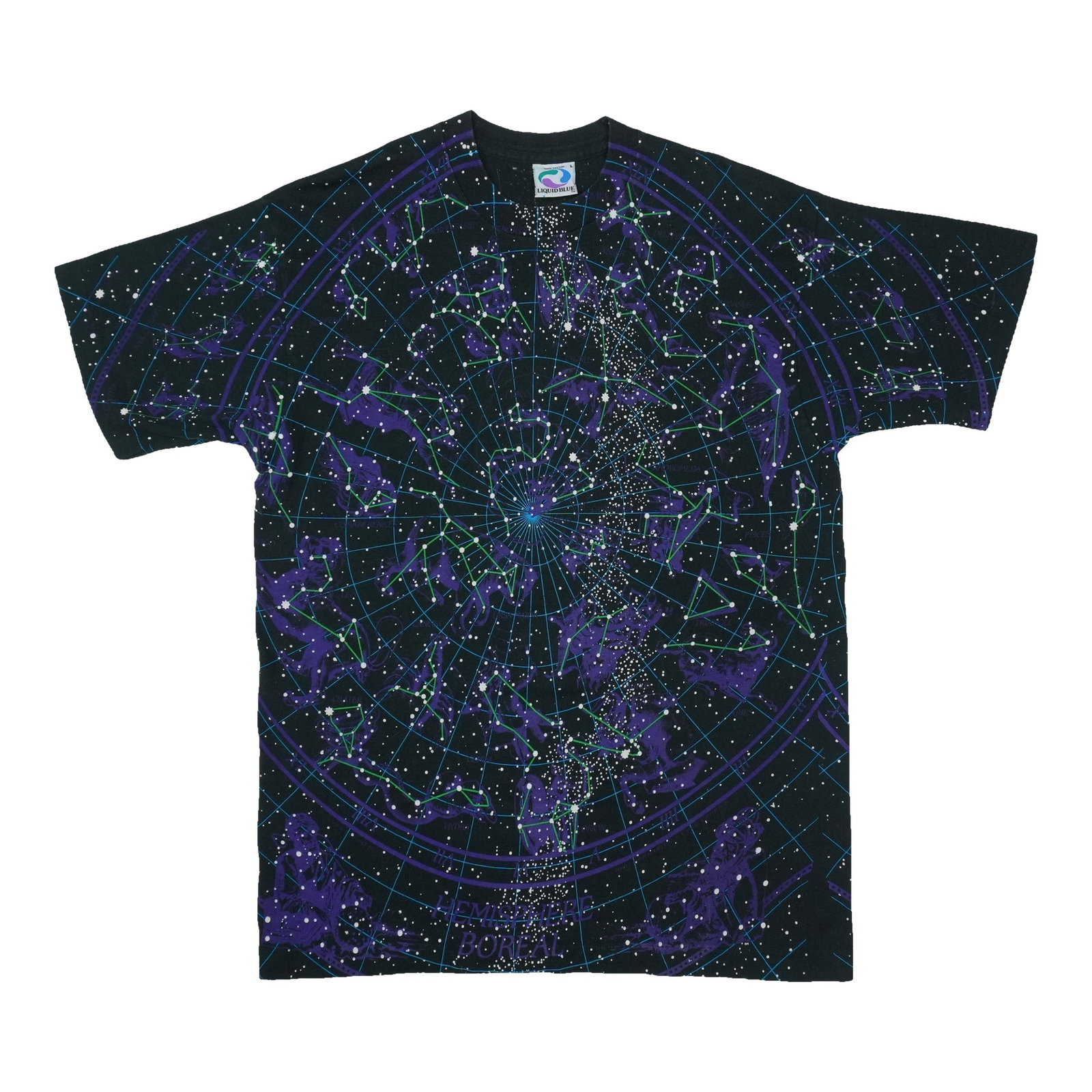 Liquid Blue Constellations 1993 black cotton AOP shirt Large (1 of 3)