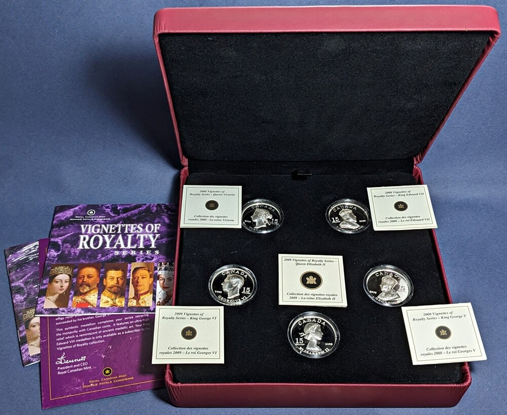 Canada Silver $15 Vignettes of Royalty Kings Queens 5 Coins 2008 2009 (1 of 7)