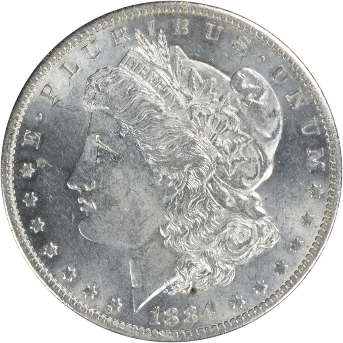 Choice BU 1884-O Silver Dollar Morgan Uncertified Uncirculated Coin: Choice BU 1884-O Silver Dollar Morgan Uncertified Uncirculated Coin This is an 1884-O Morgan Silver Dollar from the United States, featuring a Choice Brilliant Uncirculated (BU) grade. The coin is unc