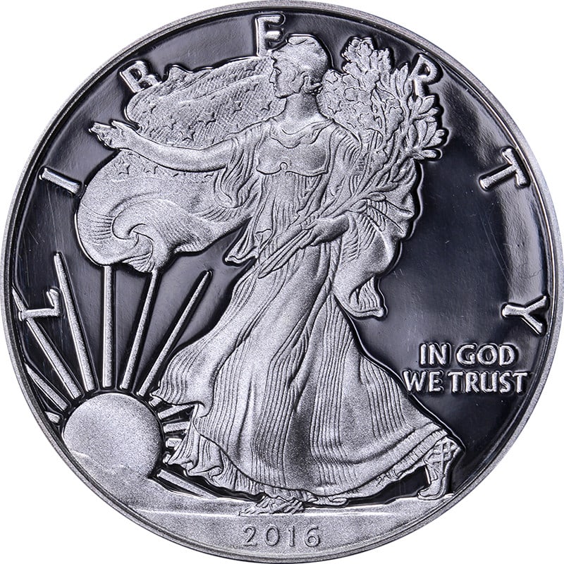 2016-W Silver American Eagle $1 PCGS PR70 DCAM Mint Hoard Lettered Edge: 2016-W Silver American Eagle $1 PCGS PR70 DCAM Mint Hoard Lettered Edge This 2016-W Silver American Eagle $1 coin is a stunning example of American craftsmanship, showcasing superb eye appeal with inc