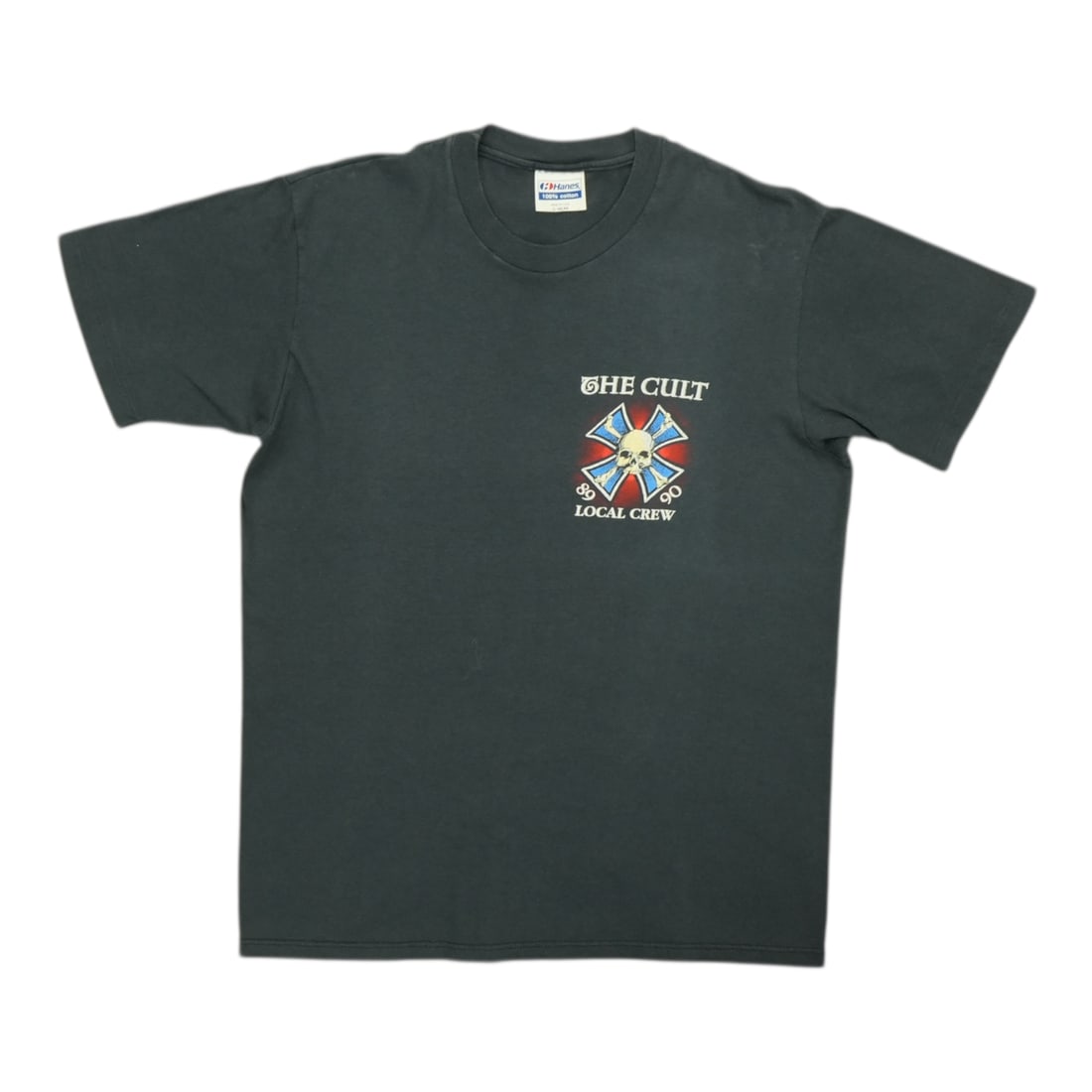 Vintage 1989 The Cult Local Crew Tour Black Cotton T-Shirt Large: Vintage 1989 The Cult Local Crew Tour Black Cotton T-Shirt Large This is an original vintage 1989 The Cult Local Crew Tour Shirt, not a modern reproduction. The shirt is black and made from 100% cotto