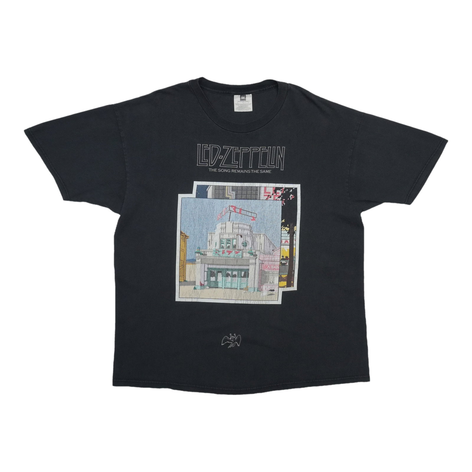 Vintage 1998 Led Zeppelin Black Cotton Shirt Extra Large: Vintage 1998 Led Zeppelin Black Cotton Shirt Extra Large This is an original vintage 1998 Led Zeppelin 'The Song Remains The Same' shirt. It is not a modern reproduction, offering authentic 1990s conc