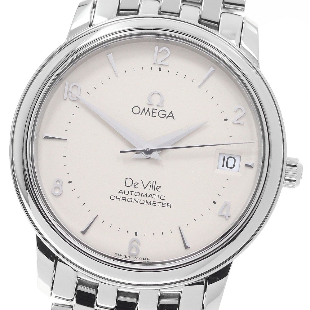 OMEGA De Ville Prestige 4512.30 Mens Automatic Date Wristwatch: OMEGA De Ville Prestige 4512.30 Mens Automatic Date Wristwatch Pre-owned Omega De Ville Prestige automatic men's wristwatch with date display. This watch features a beige dial and stainless steel case