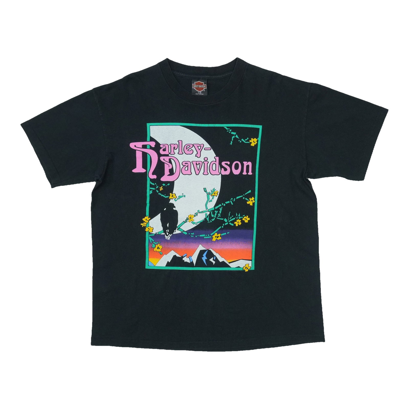 Harley Davidson 1991 Moon T Shirt Black Large: Harley Davidson 1991 Moon T Shirt Black Large Original vintage 1991 Harley Davidson Moon Shirt. This is a true vintage shirt, not a modern reproduction. It is in good condition with no holes or stains