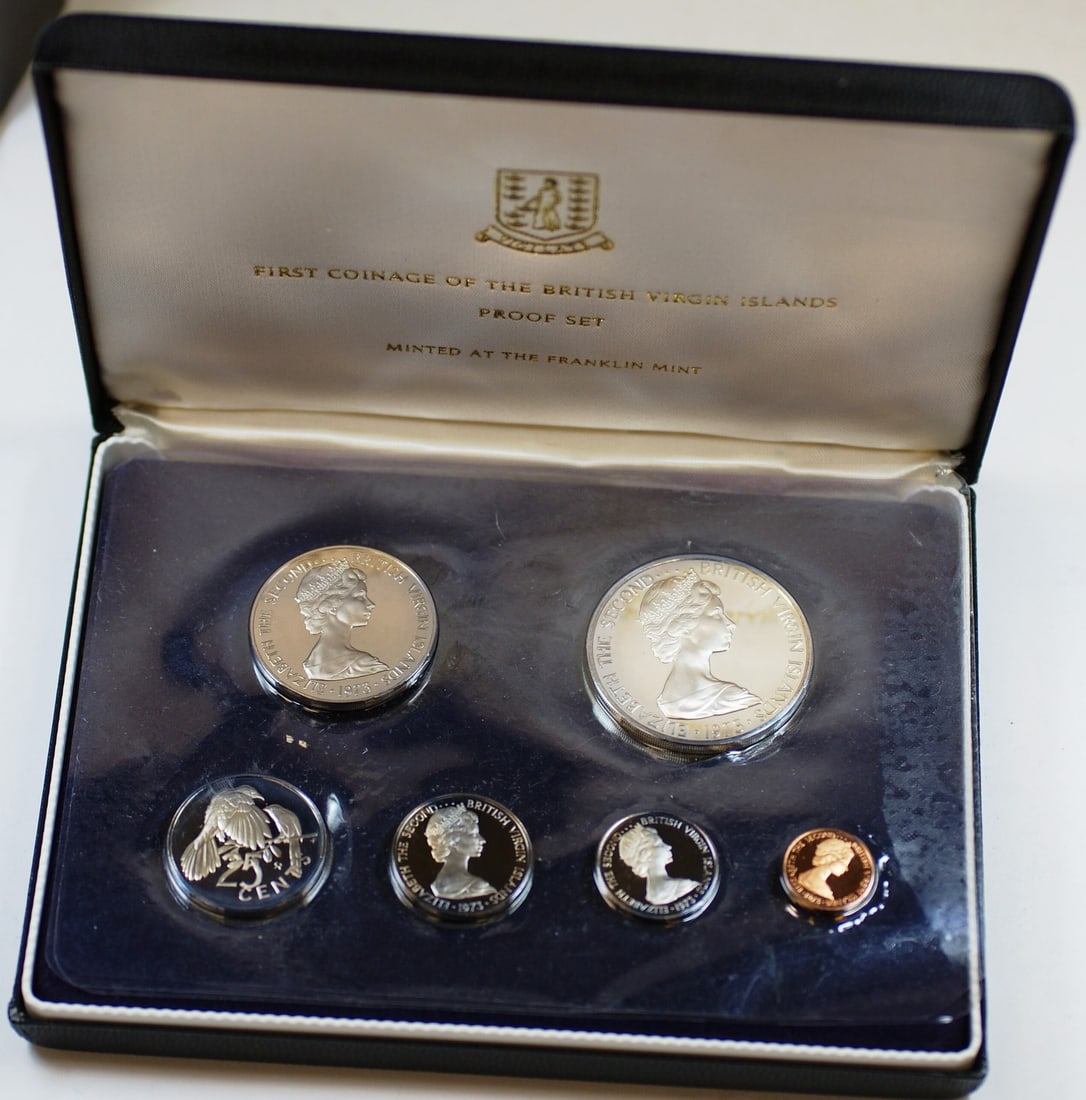 1973 Virgin Islands Six Coin Proof Set Sterling Silver Dollar Franklin Mint (1 of 4)