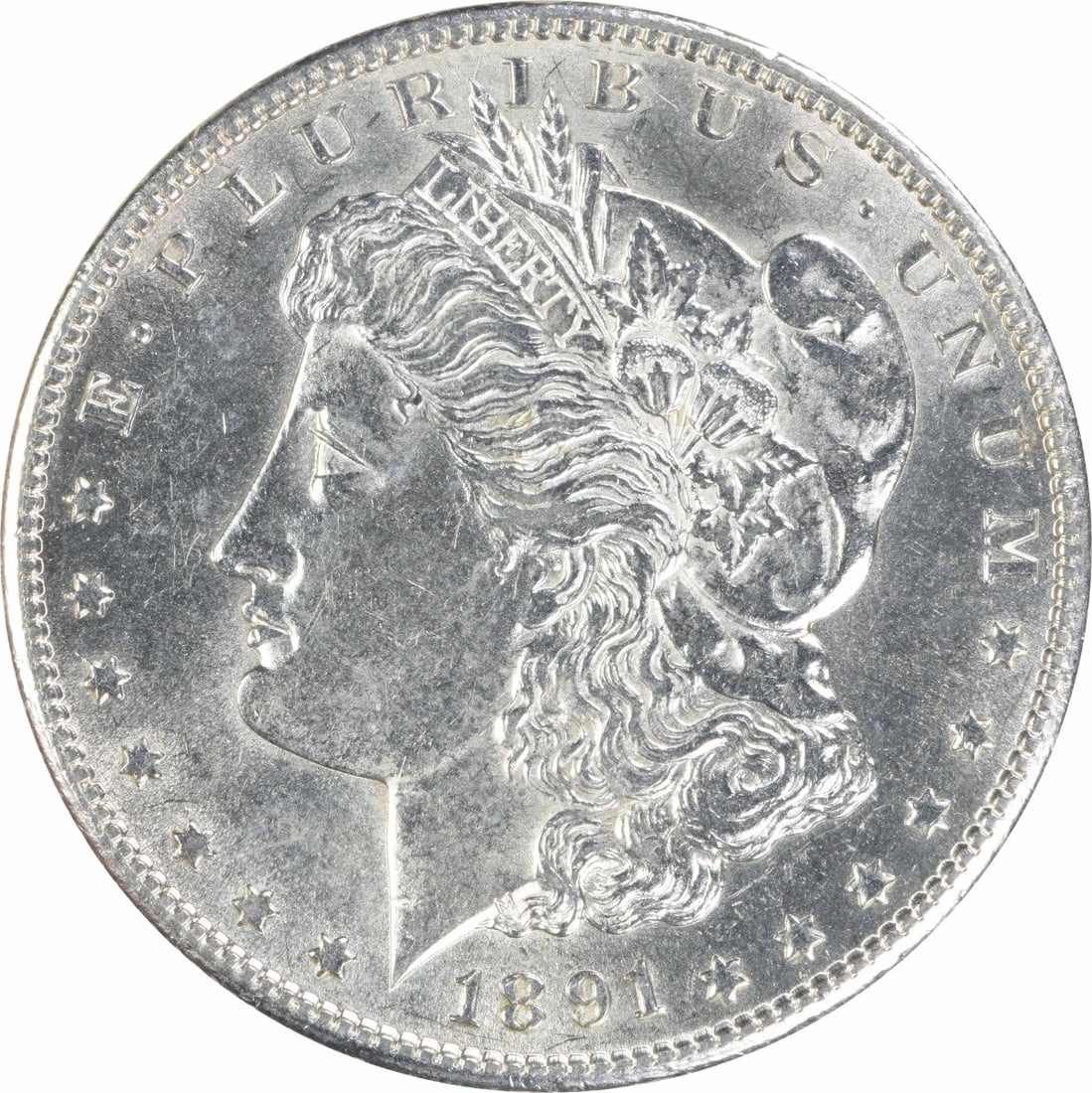 1891 S Morgan $1 Silver Coin AU Uncertified: 1891 S Morgan $1 Silver Coin AU Uncertified 1891-S Morgan Silver Dollar in AU slider condition. This uncertified, pre-owned coin is composed of silver and is listed as circulated. Specifications Item 