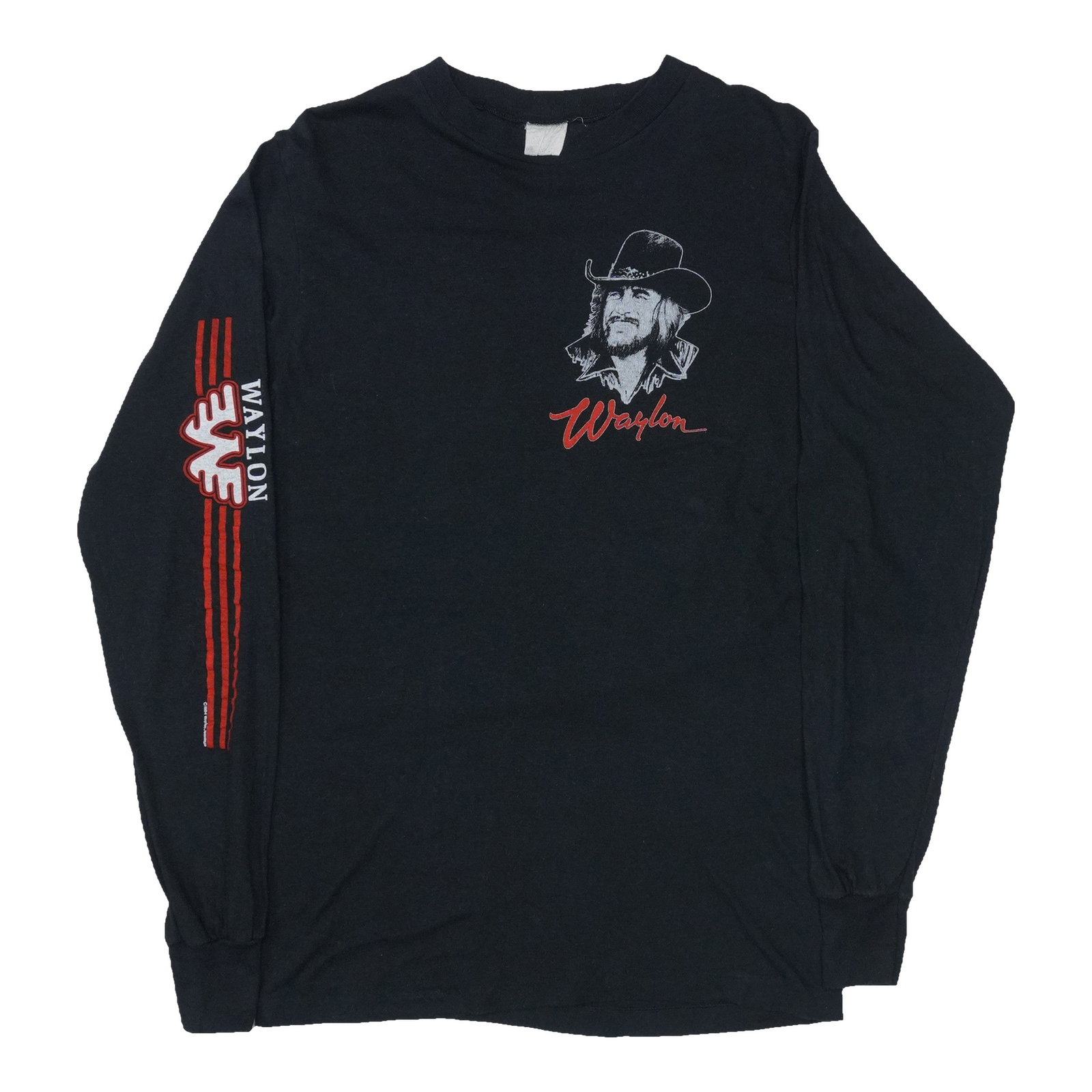 Vintage Waylon Jennings 1984 black long sleeve tour shirt (1 of 6)
