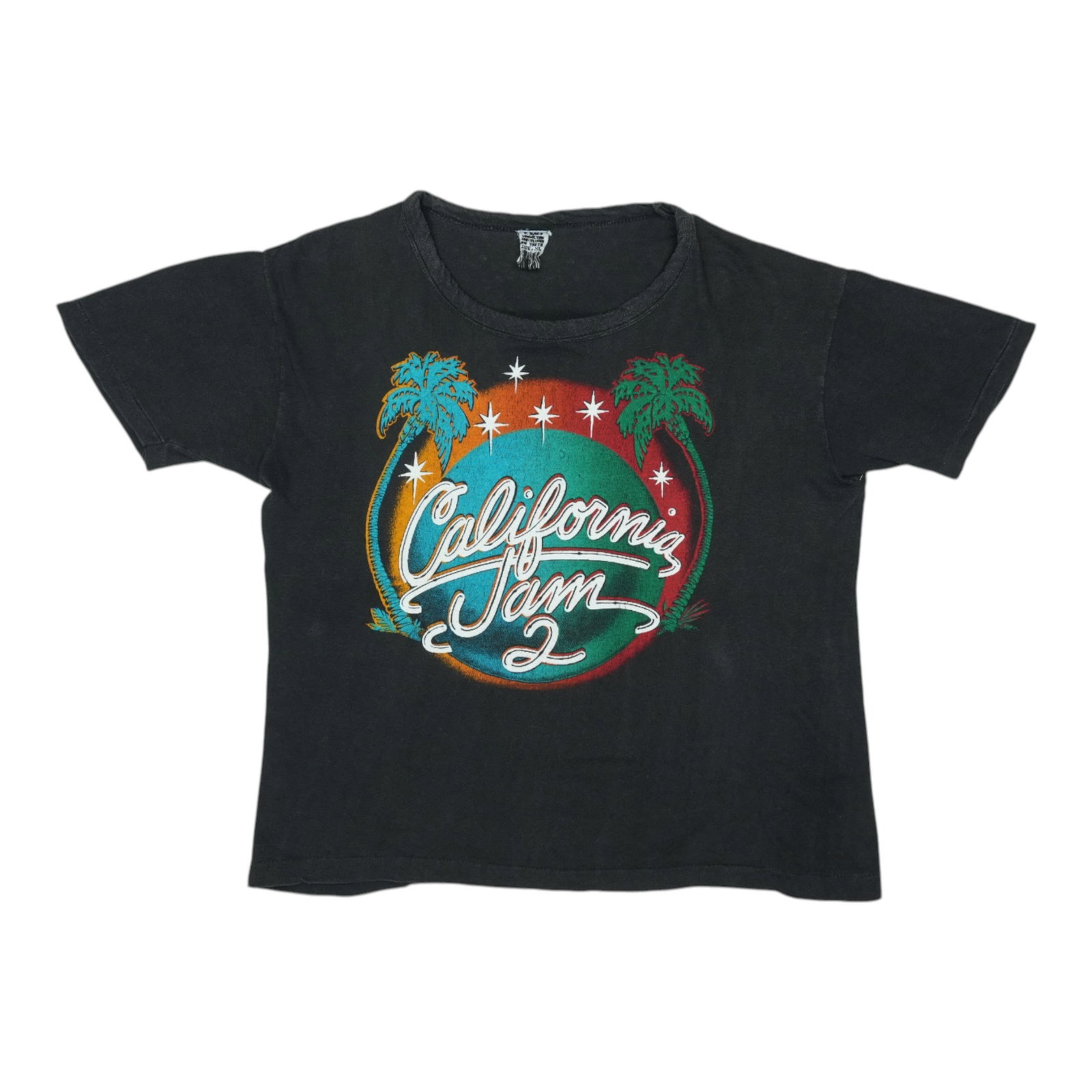 Vintage 1978 California Jam 2 Black Cotton Concert T Shirt XL: Vintage 1978 California Jam 2 Black Cotton Concert T Shirt XL This is an original vintage 1978 California Jam 2 concert shirt featuring graphics on both the front and back. Made from 100% cotton, this