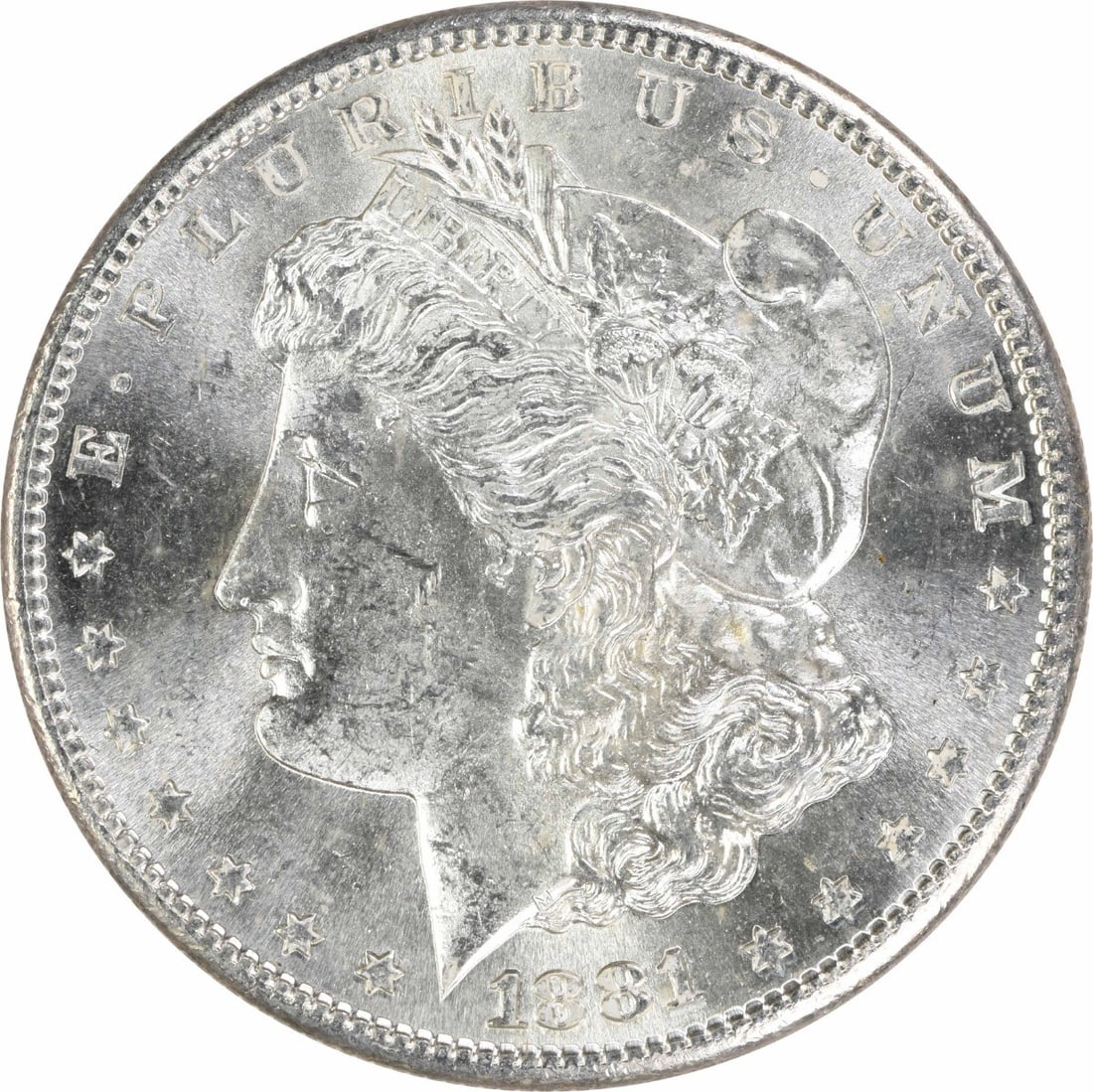 1881 S Morgan Silver Dollar $1 Uncirculated Uncertified: 1881 S Morgan Silver Dollar $1 Uncirculated Uncertified 1881-S Morgan Silver Dollar in uncirculated, pre-owned condition. This uncertified coin is composed of silver and carries an MS60 grade designat