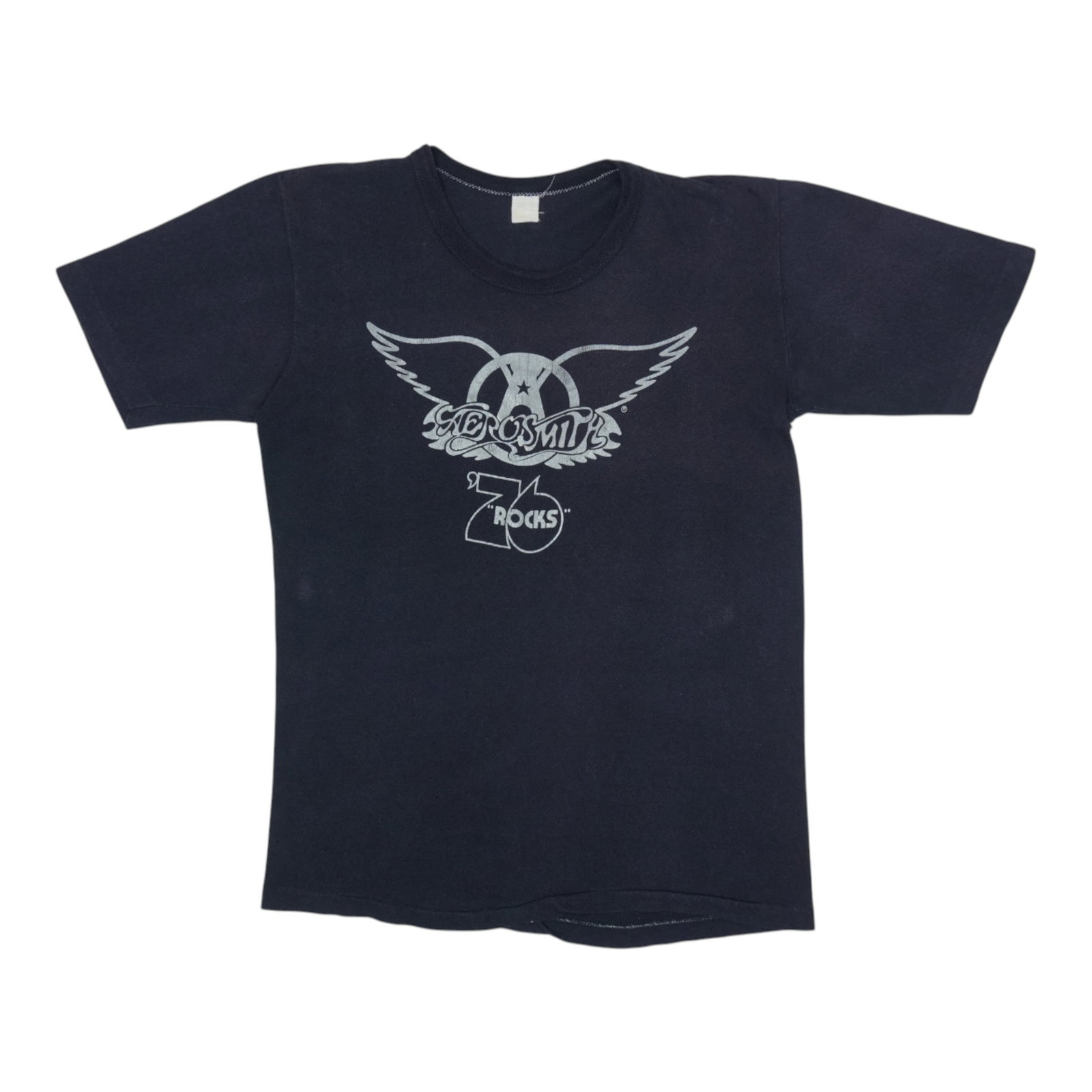 Vintage 1976 Aerosmith Rocks Concert Black Cotton T Shirt (1 of 5)