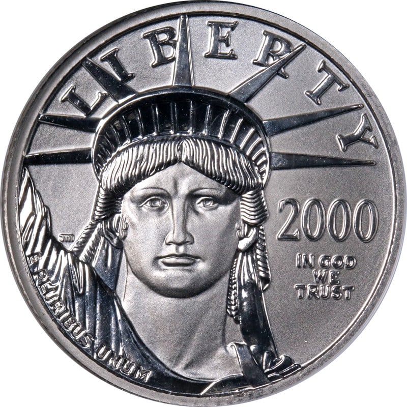 NGC MS70 2000 $25 Platinum American Eagle Brown Label: NGC MS70 2000 $25 Platinum American Eagle Brown Label This 2000 Platinum American Eagle $25 coin is graded MS70 by NGC, signifying a perfect uncirculated condition. Composed of 0.9995 fine platinum, i