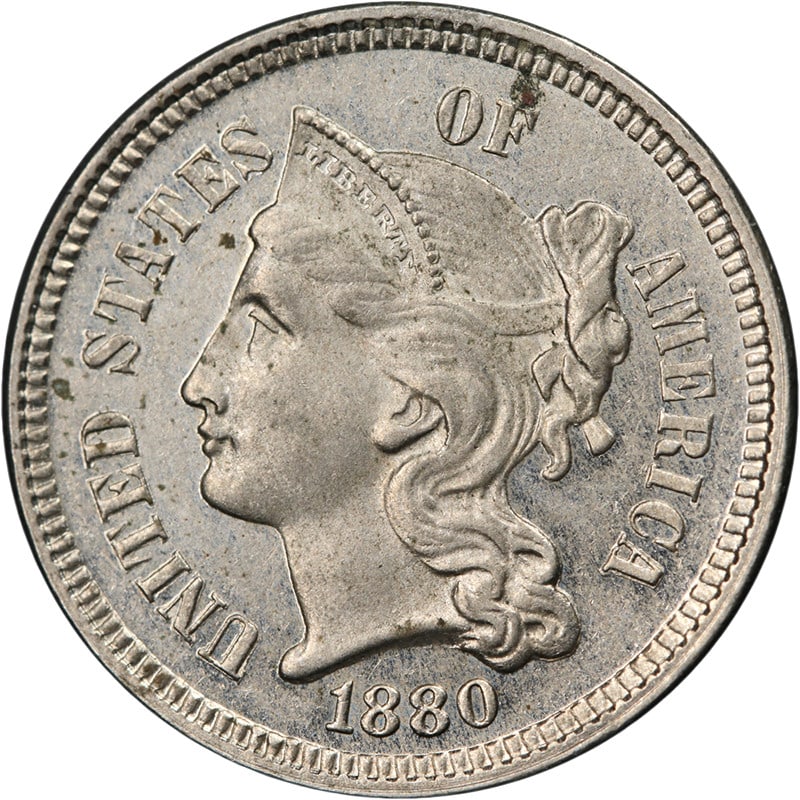 1880 Proof 3 Cent Nickel United States Uncertified Nickel Coin (1 of 2)
