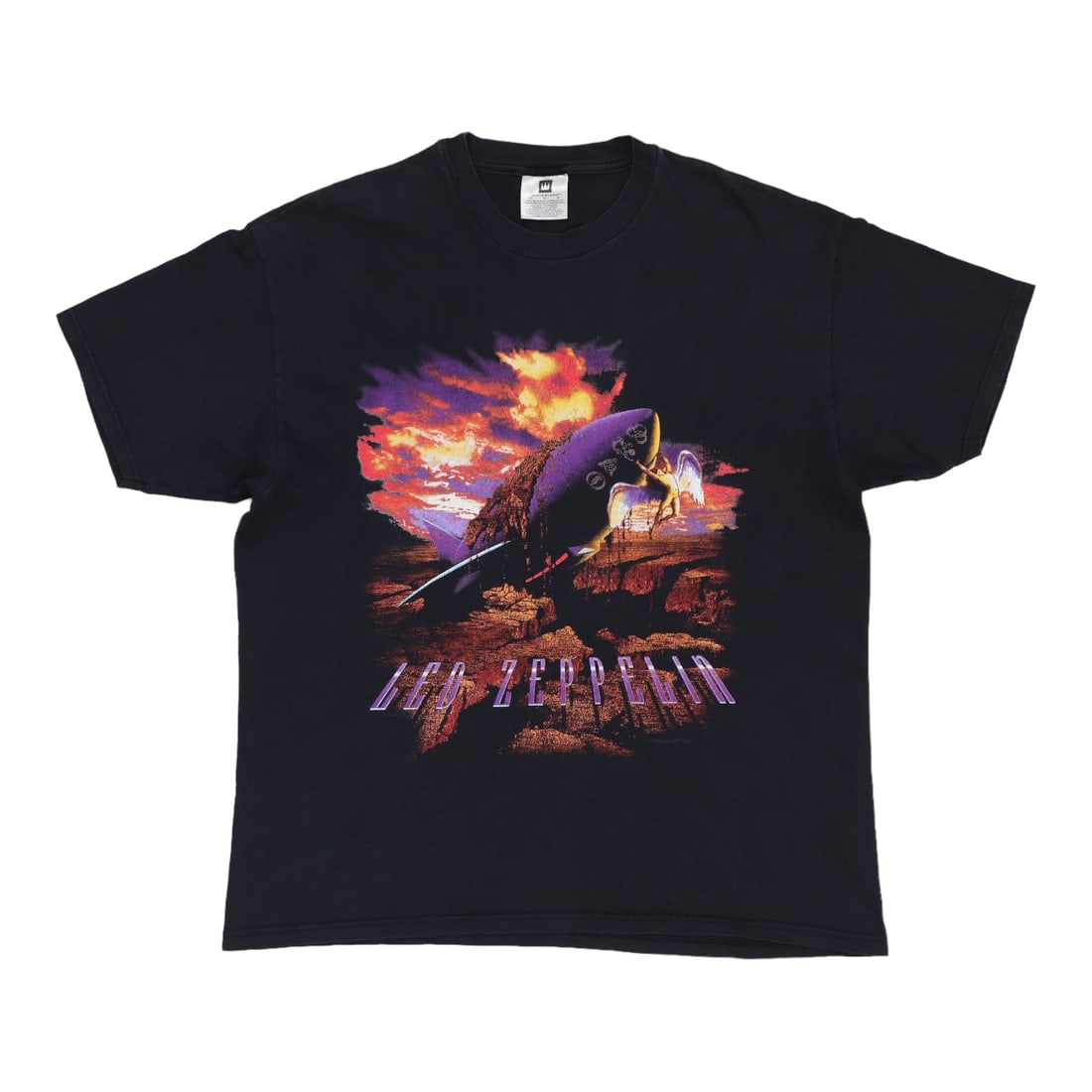 Vintage 1994 Zoso Led Zeppelin Black Cotton Graphic Shirt Extra Large: Vintage 1994 Zoso Led Zeppelin Black Cotton Graphic Shirt Extra Large This is an original vintage 1994 Led Zeppelin Zoso shirt featuring both front and back graphics. The shirt is made from 100% cotto