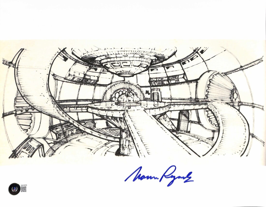 Signed Norman Reynolds Star Destroyer Concept Photo 11x14 Beckett Authenticated (1 of 1)
