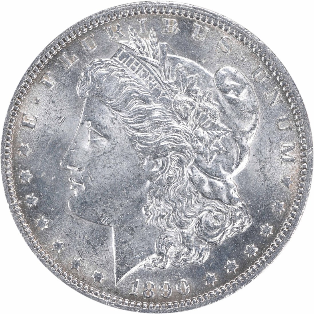 Uncirculated 1890 O Silver Dollar Morgan Choice BU Uncertified: Uncirculated 1890 O Silver Dollar Morgan Choice BU Uncertified This is an 1890-O Morgan Silver Dollar from the United States, featuring a Choice Brilliant Uncirculated (BU) grade. The coin is composed