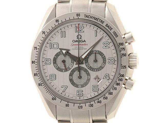 OMEGA 321.10.44.50.02.001 Speedmaster Broad Arrow Co-Axial wristwatch: OMEGA 321.10.44.50.02.001 Speedmaster Broad Arrow Co-Axial wristwatch Pre-owned OMEGA Speedmaster Broad Arrow Co-Axial men's wristwatch with a stainless steel case and bracelet and a silver dial. This