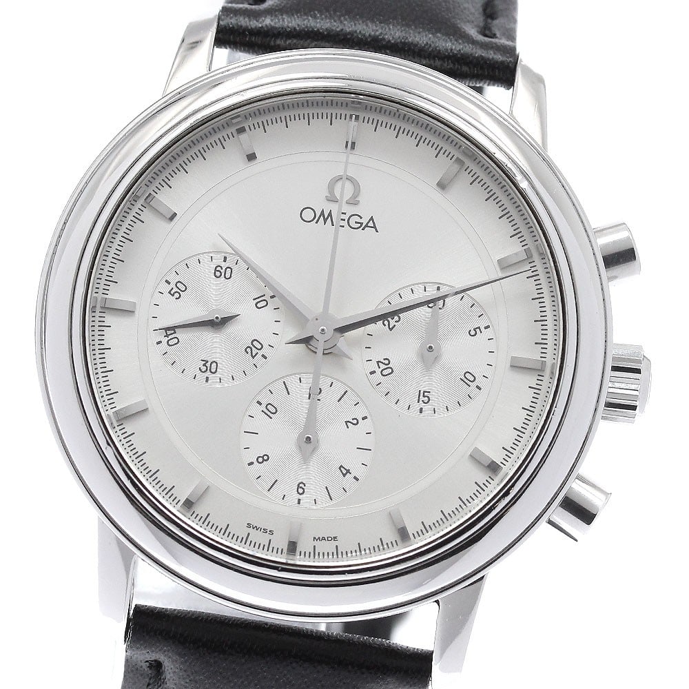 OMEGA De Ville Prestige 4540.31 Mens Chronograph Wristwatch: OMEGA De Ville Prestige 4540.31 Mens Chronograph Wristwatch Pre-owned OMEGA De Ville Prestige chronograph men's wristwatch with a stainless steel case, silver dial, and manual winding movement. This r