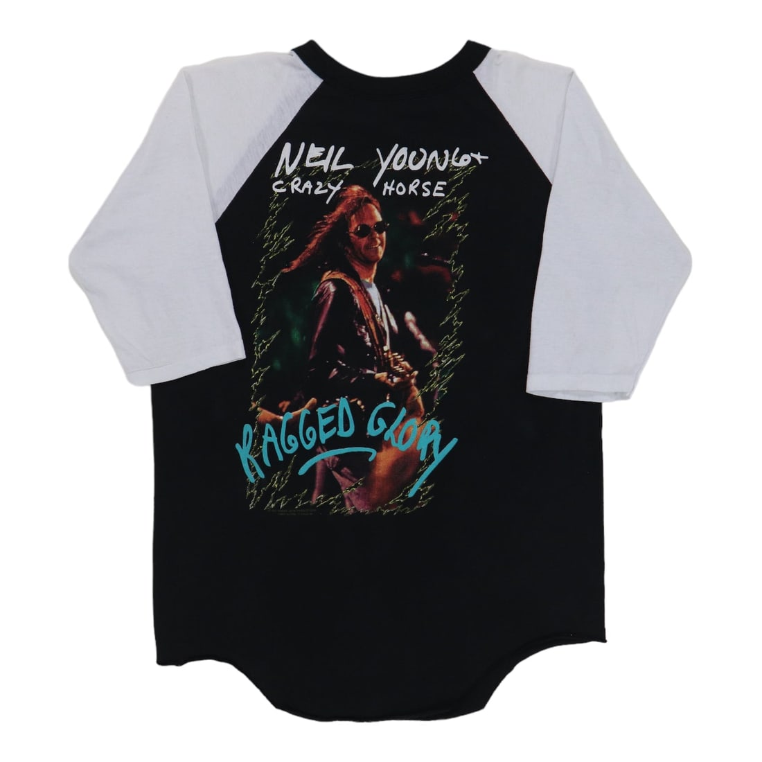 Vintage 1991 Tour Jersey Shirt Featuring Neil Young Crazy Horse: Vintage 1991 Tour Jersey Shirt Featuring Neil Young Crazy Horse This is an original vintage 1991 Neil Young Crazy Horse Tour jersey shirt featuring front and back graphics. Made from a 50/50 poly/cott