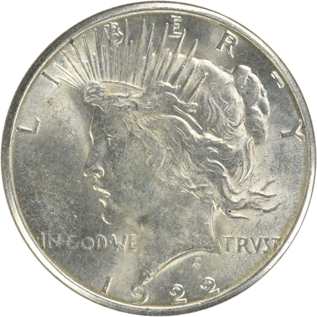 1922 S $1 Peace Dollar Silver AU Uncertified Coin: 1922 S $1 Peace Dollar Silver AU Uncertified Coin 1922-S Peace silver dollar in AU slider grade. This uncertified, pre-owned coin is a circulated example from the United States. Specifications Coin: P