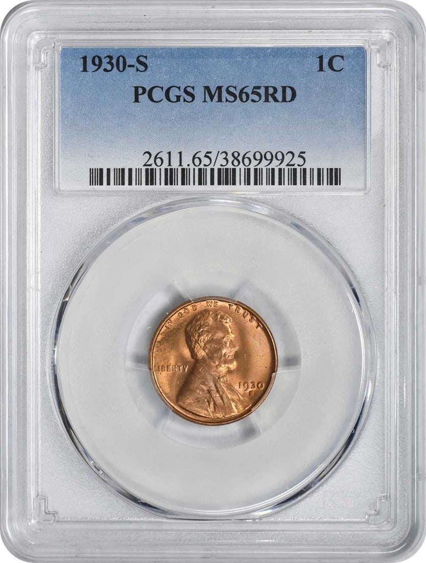 PCGS MS65 Red 1930 San Francisco Lincoln Wheat Cent RPM 3: PCGS MS65 Red 1930 San Francisco Lincoln Wheat Cent RPM 3 This 1930-S/S Lincoln Wheat Cent is an uncirculated coin graded MS65RED by PCGS. Struck at the San Francisco Mint, it features the iconic desi