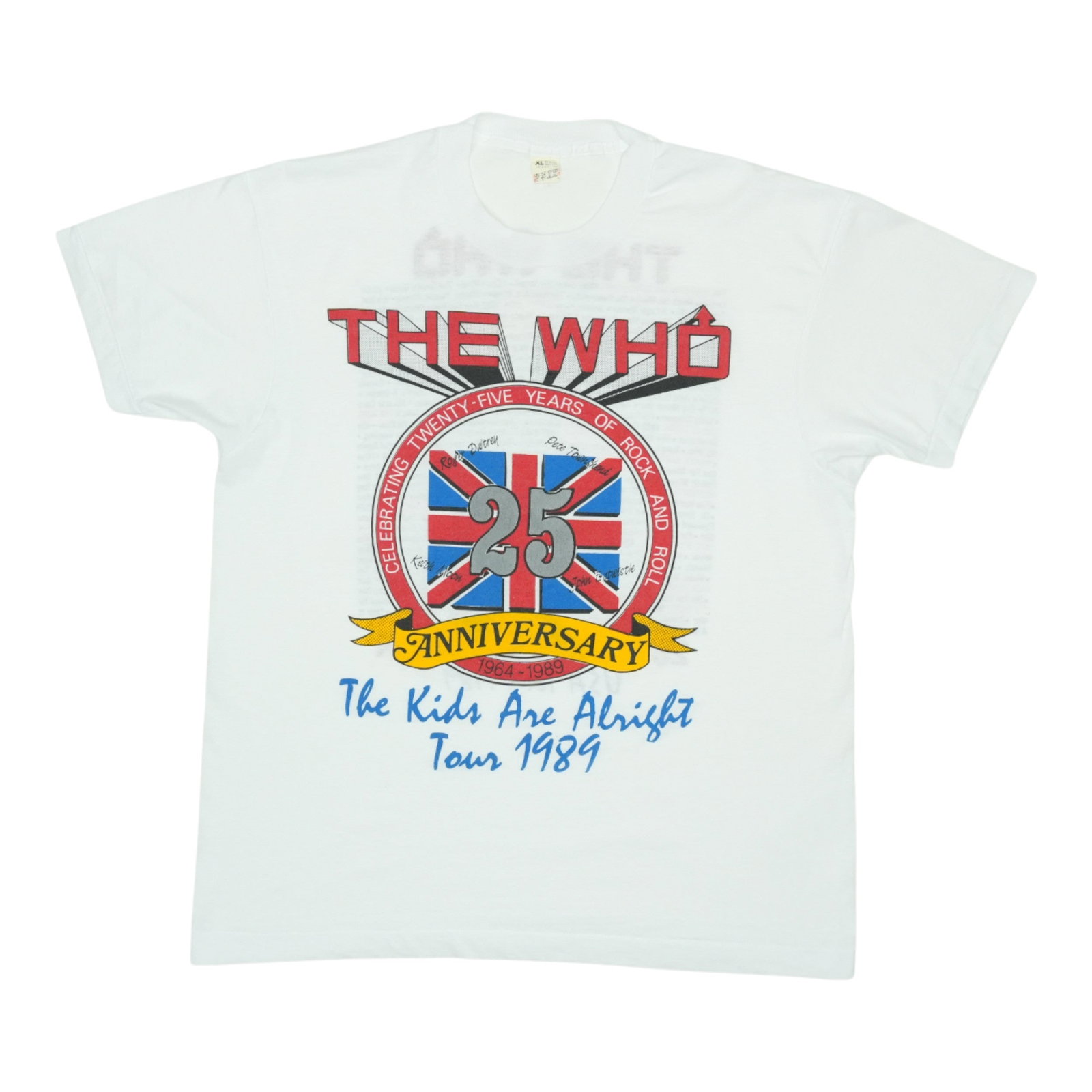 Vintage 1989 The Who Kids Are Alright Tour Concert T-Shirt: Vintage 1989 The Who Kids Are Alright Tour Concert T-Shirt This is an original vintage 1989 The Who Kids Are Alright Tour shirt featuring front and back graphics. The shirt is made from a 50/50 poly/c