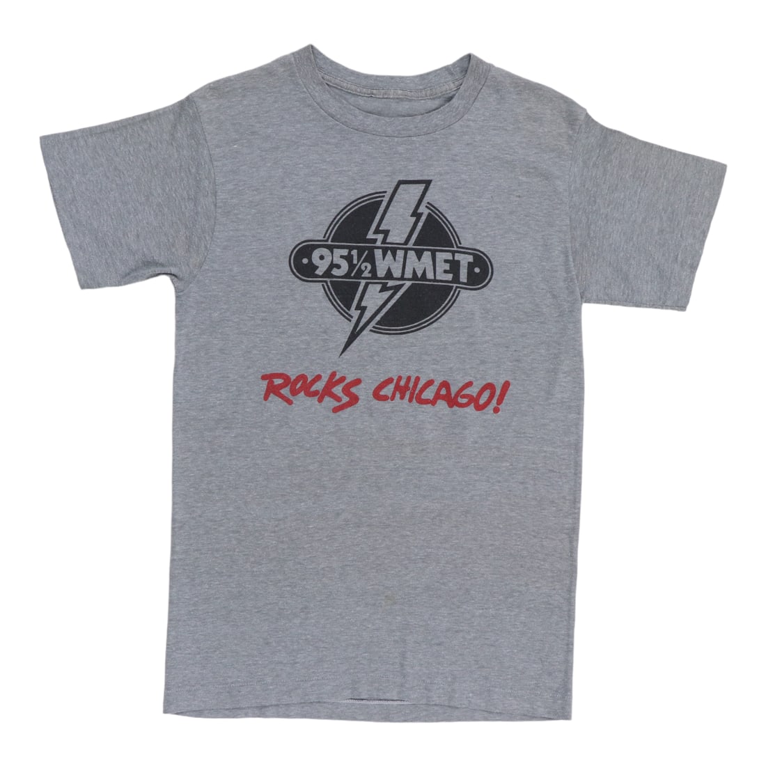Vintage 1980s Rolling Stones Chicago Concert Graphic Gray T-Shirt (1 of 5)
