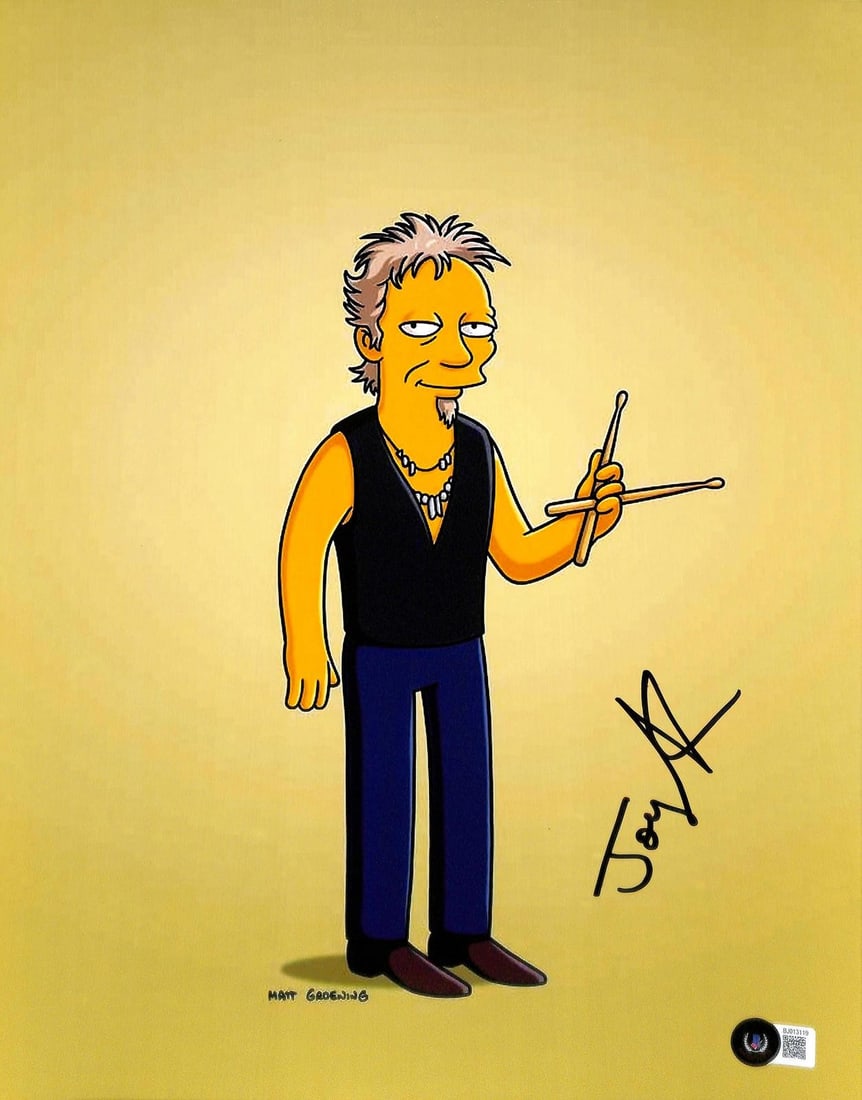 Joey Kramer signed Simpsons style 11x14 art photo Beckett (1 of 1)