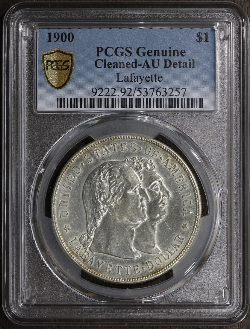 PCGS Lafayette Commemorative 1900 Silver Dollar: PCGS Lafayette Commemorative 1900 Silver Dollar This 1900 Lafayette Commemorative Silver Dollar is a United States $1 coin minted in Philadelphia. Composed of 0.9 fine silver, it features the Lafayett
