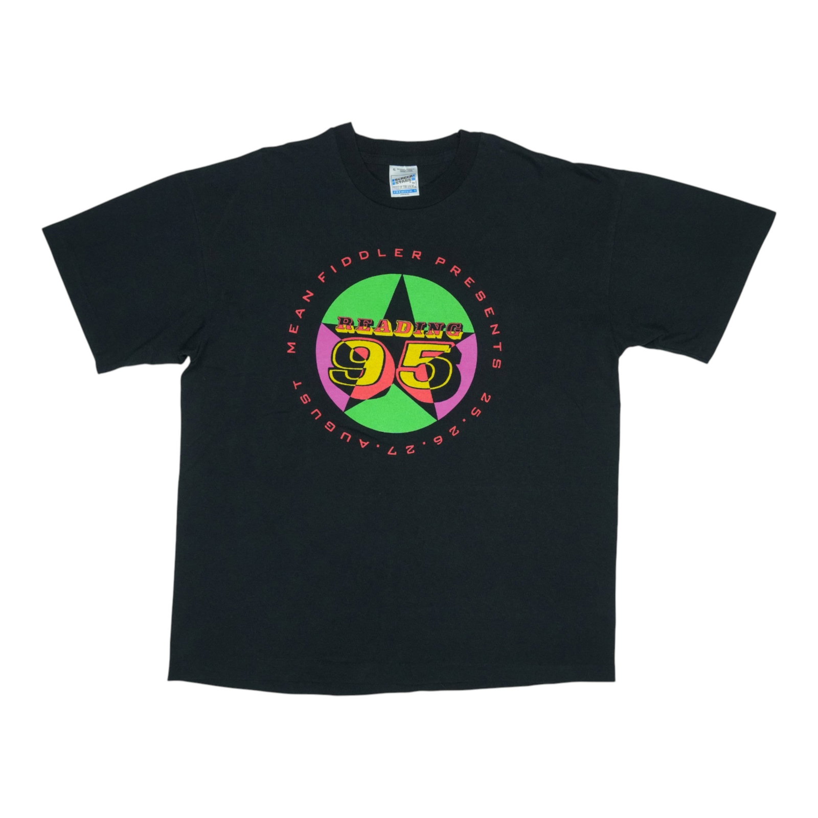 Vintage 1995 Reading Music Festival Black Cotton T-Shirt Extra Large: Vintage 1995 Reading Music Festival Black Cotton T-Shirt Extra Large This is an original vintage 1995 Reading Festival shirt featuring both front and back graphics. Made from 100% cotton, it comes in 