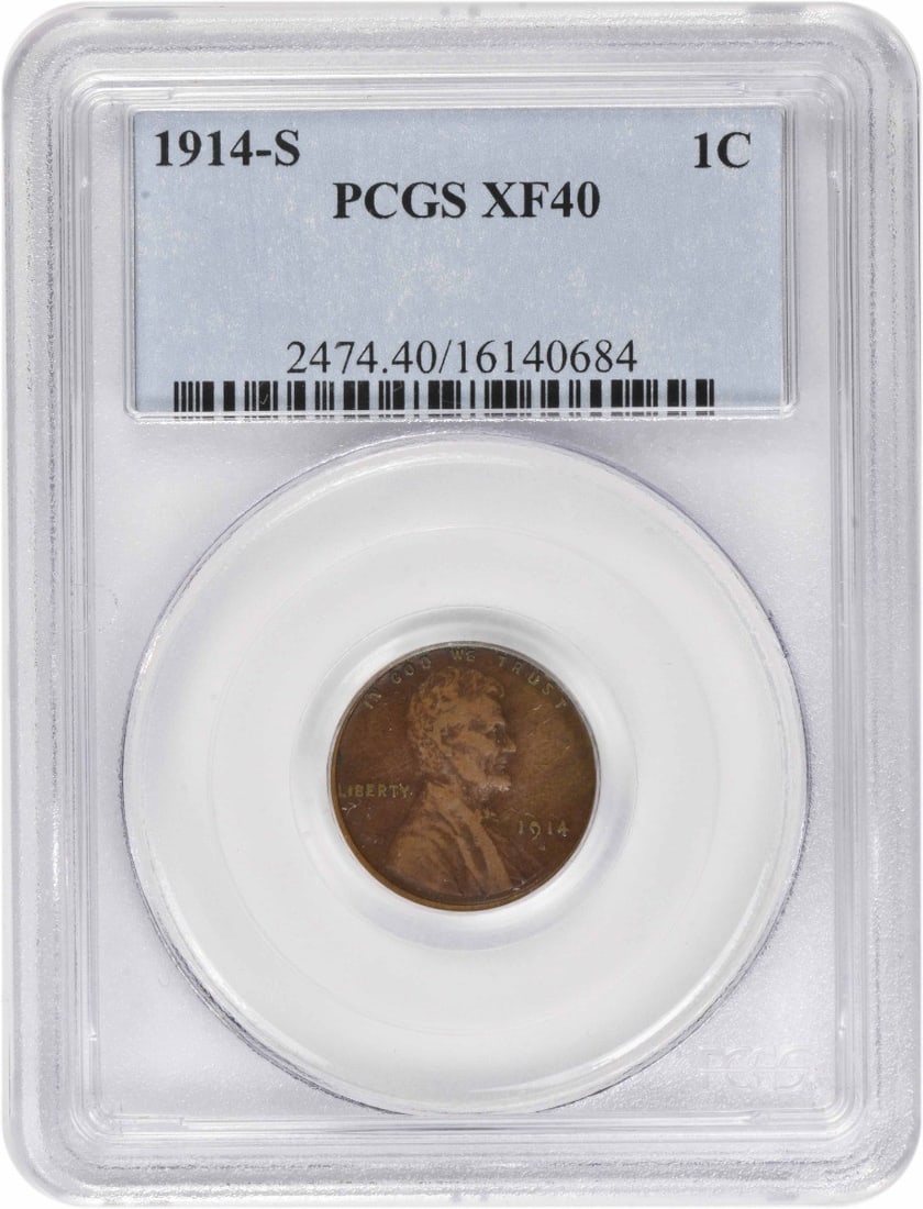 PCGS EF40 1914 S Lincoln Wheat Small Cent (1 of 2)