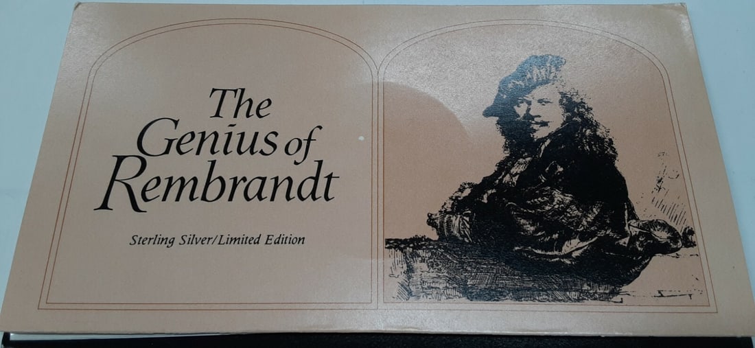 Sterling Silver Franklin Mint Rembrandt Medal Aristotle Homer in Original Card (1 of 5)