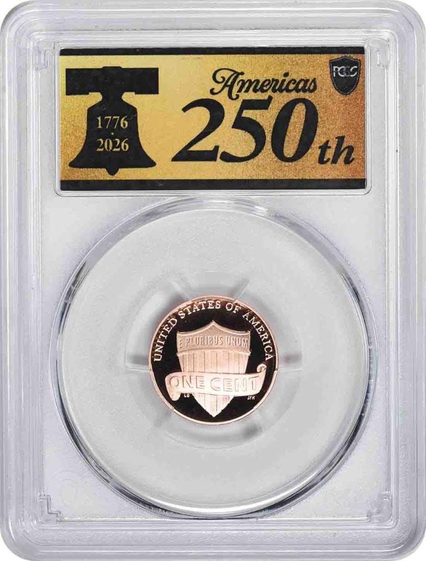 PCGS PR70RD DCAM 2026-S Lincoln Shield Cent First Day Anniv Label (1 of 2)