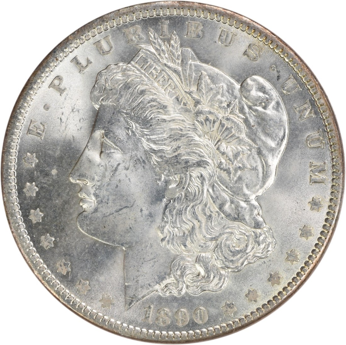 Choice BU 1890 Silver Dollar Morgan Uncirculated No Mint Mark: Choice BU 1890 Silver Dollar Morgan Uncirculated No Mint Mark This 1890 Morgan Silver Dollar is a Choice Brilliant Uncirculated example, featuring no mint mark. Crafted from silver, this classic U.S. 
