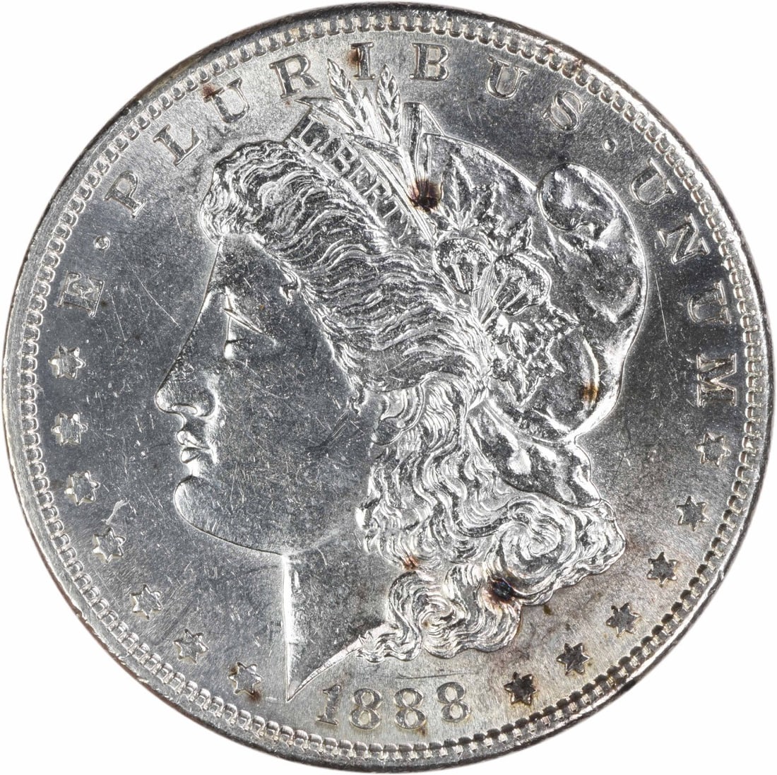 Uncirculated 1888 San Francisco Morgan Dollar Silver BU Uncertified: Uncirculated 1888 San Francisco Morgan Dollar Silver BU Uncertified This is an 1888-S Morgan Silver Dollar from the United States. The coin is in Brilliant Uncirculated (BU) condition and is uncertifi