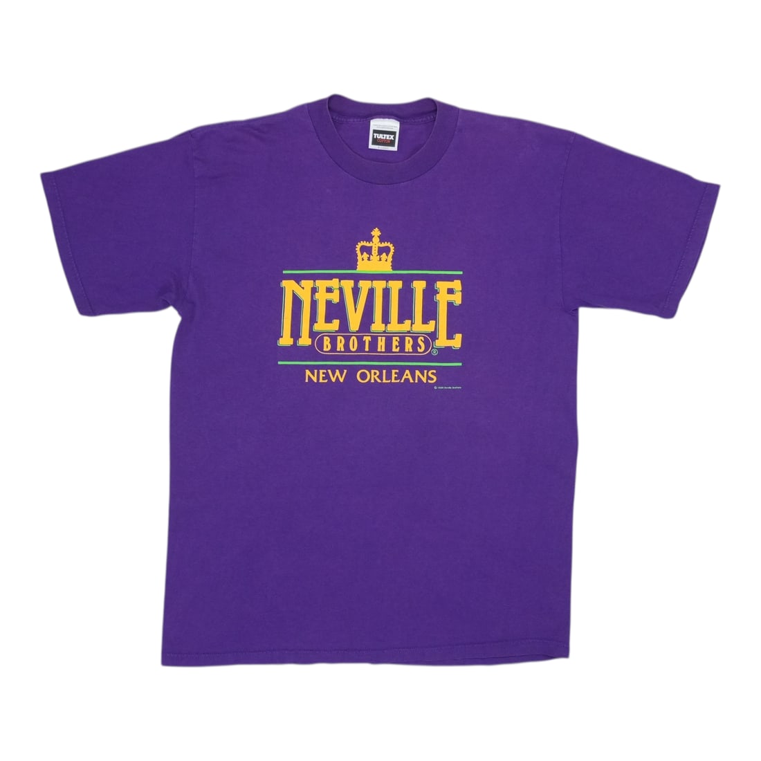 Vintage 1989 Mardi Gras Neville Brothers Purple Cotton T-Shirt New Orleans XL (1 of 5)