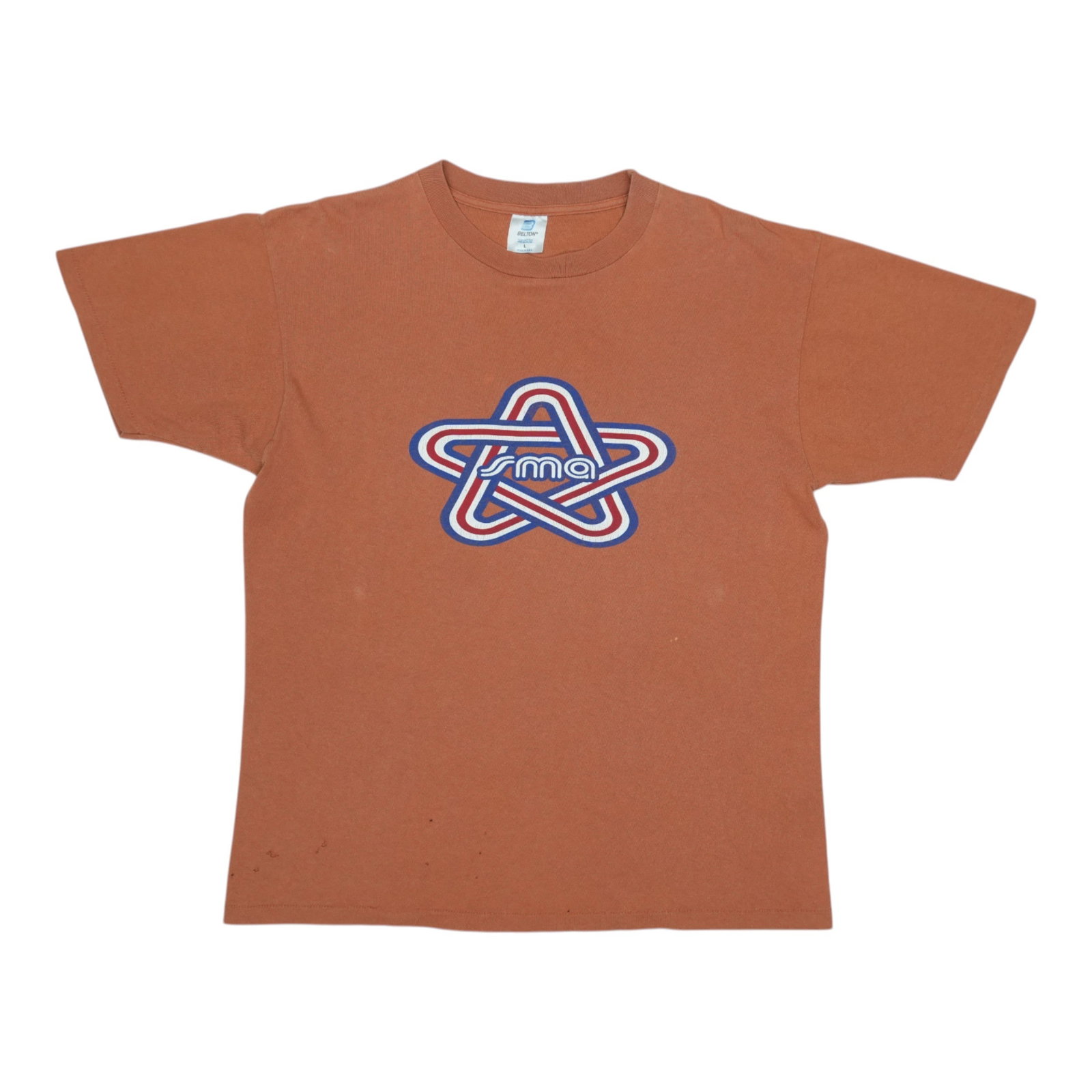 Vintage 1990s Orange Santa Monica Airlines Cotton Graphic T-Shirt Size Large (1 of 7)
