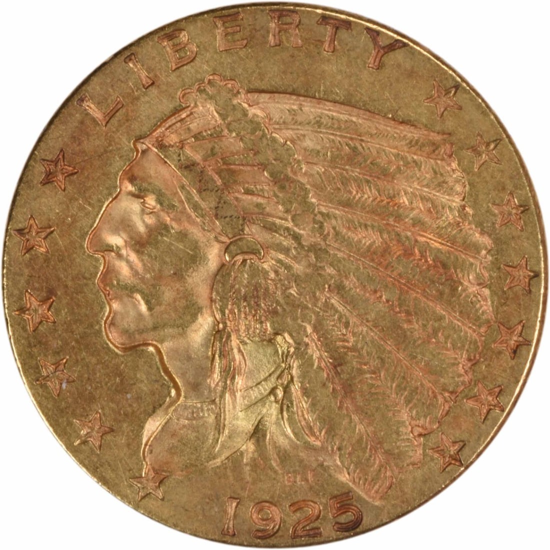 1925-D Gold Indian $2.50 Coin AU Uncertified Bela Lyon Pratt (1 of 2)