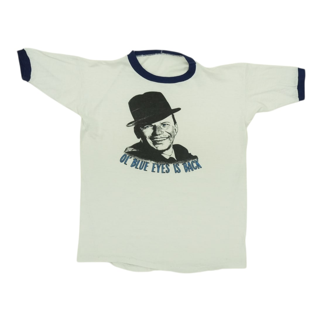 Vintage 1973 Frank Sinatra Ol' Blue Eyes Is Back Cotton White Shirt (1 of 3)