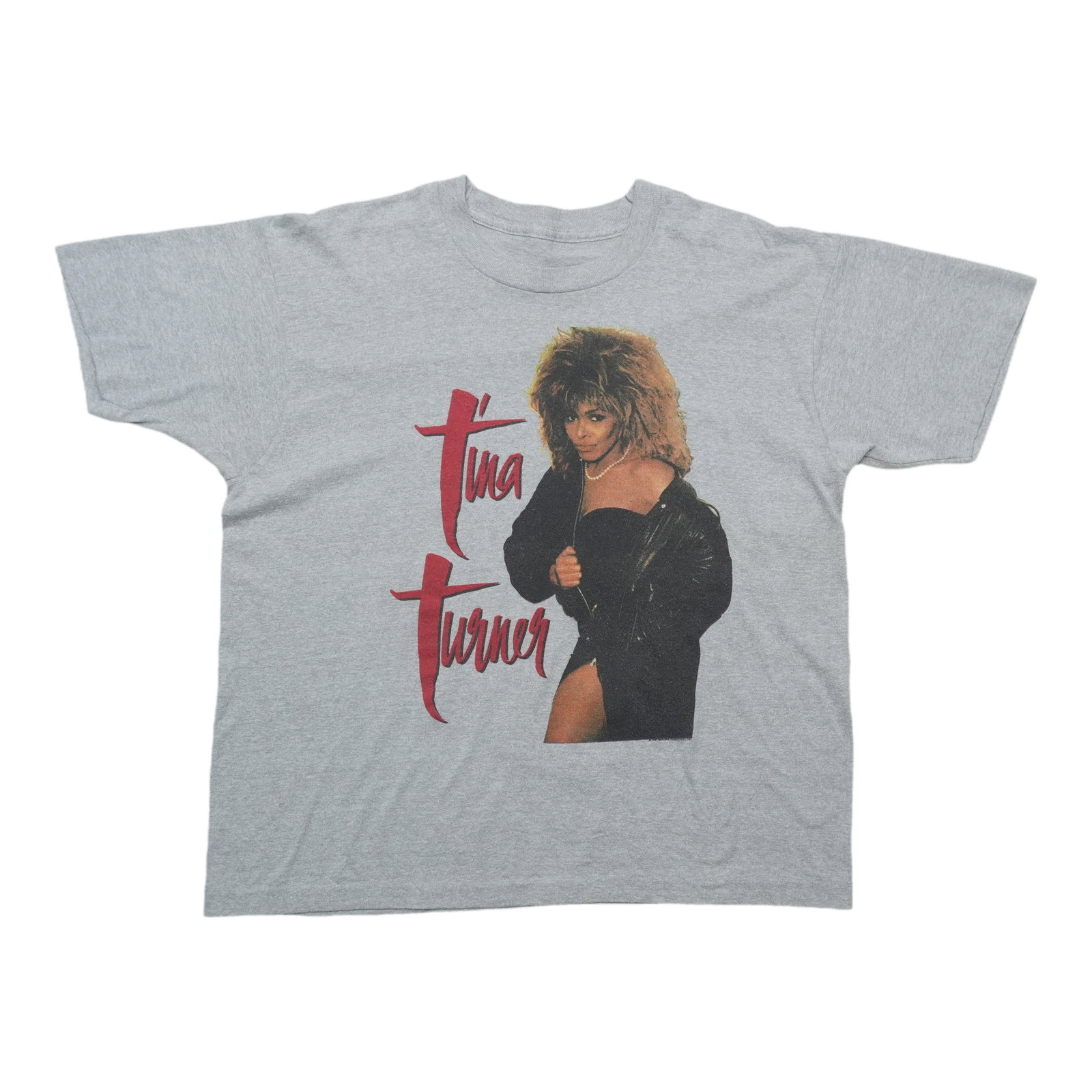 Vintage 1987 Tina Turner tour tee grey 50 50 poly cotton: Vintage 1987 Tina Turner tour tee grey 50 50 poly cotton This is an original vintage 1987 Tina Turner Break Every Rule World Tour shirt featuring both front and back graphics. The shirt is made from a