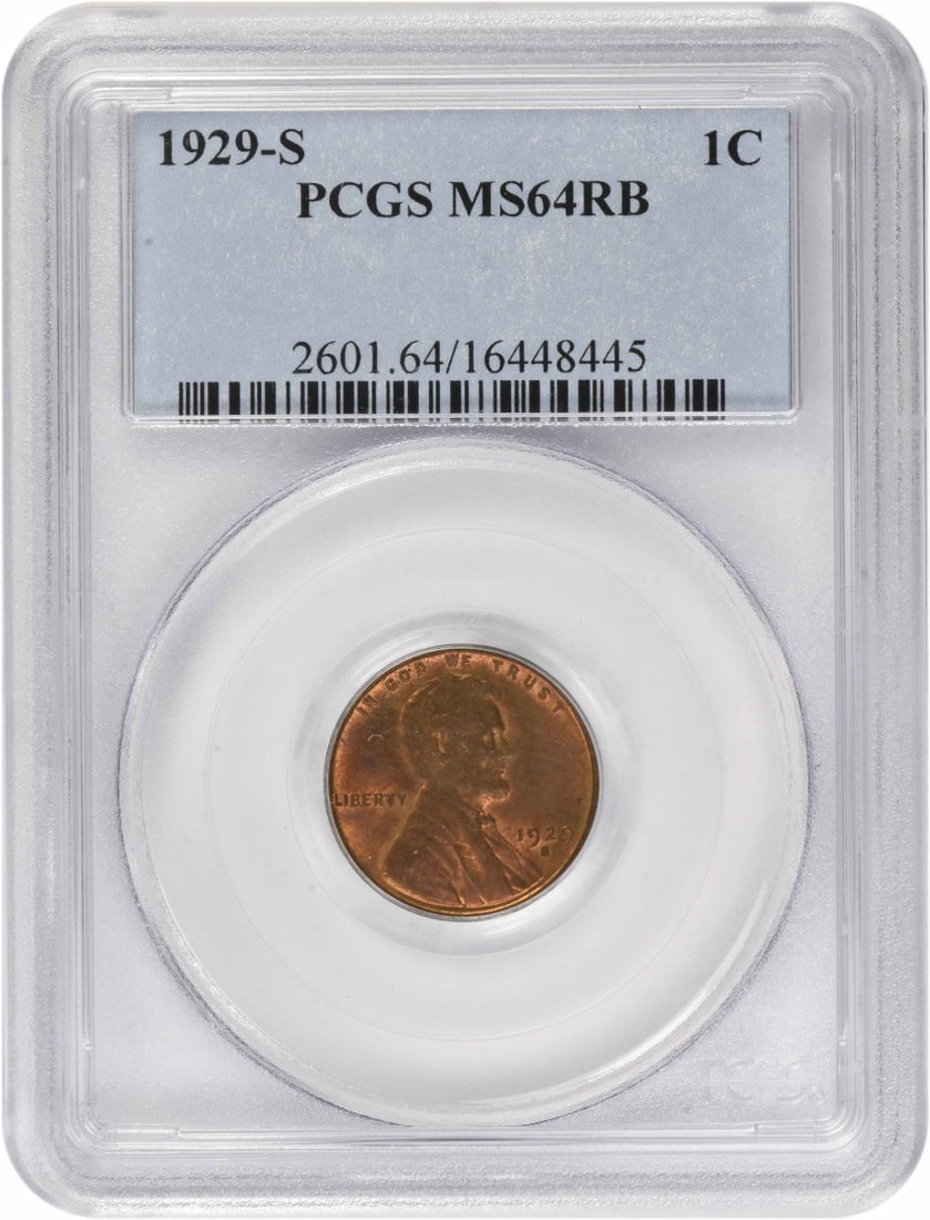 PCGS MS64RB 1929 S Lincoln Wheat Small Cent (1 of 2)