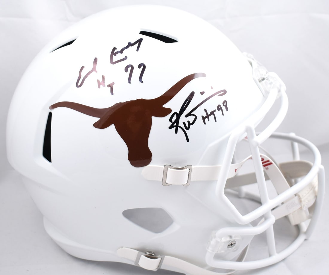 Texas Longhorns Speed Helmet Signed by Ricky Williams and Earl Campbell Beckett Holo (1 of 6)
