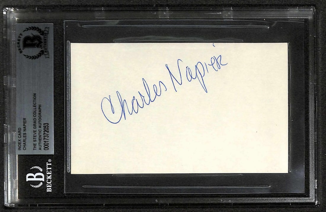Beckett Certified Charles Napier Signed Index Card (1 of 1)