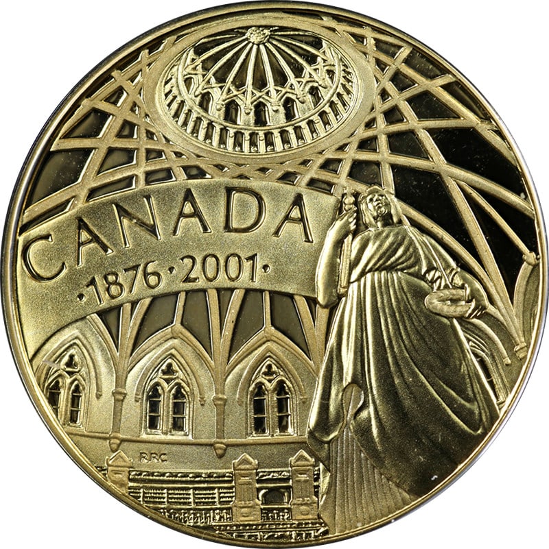 2001 Canada 1 4 Ounce Gold $100 Library of Parliament OGP COA (1 of 3)
